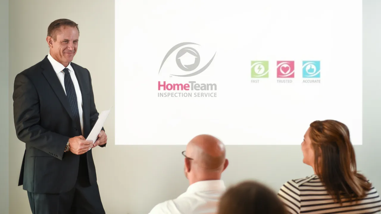 Photo of HomeTeam Inspection Service representative giving presentation