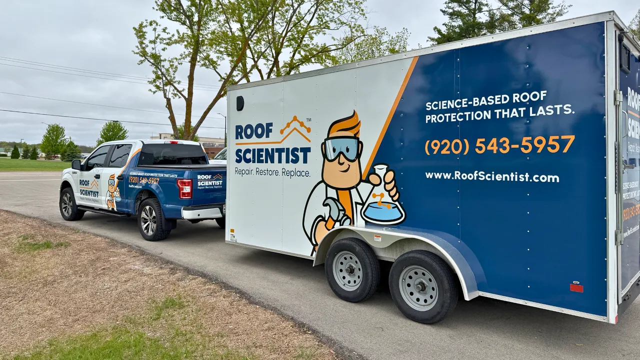 Photo of Roof Scientist truck and trailer
