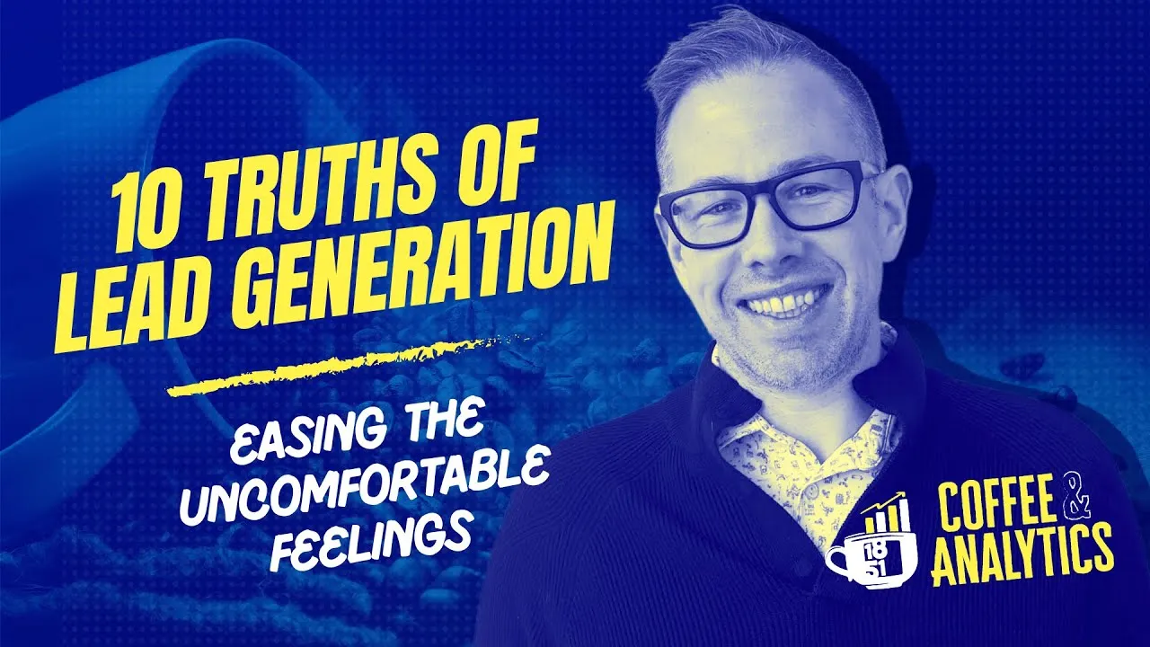 Coffee & Analytics graphic with photo of Nick Powills