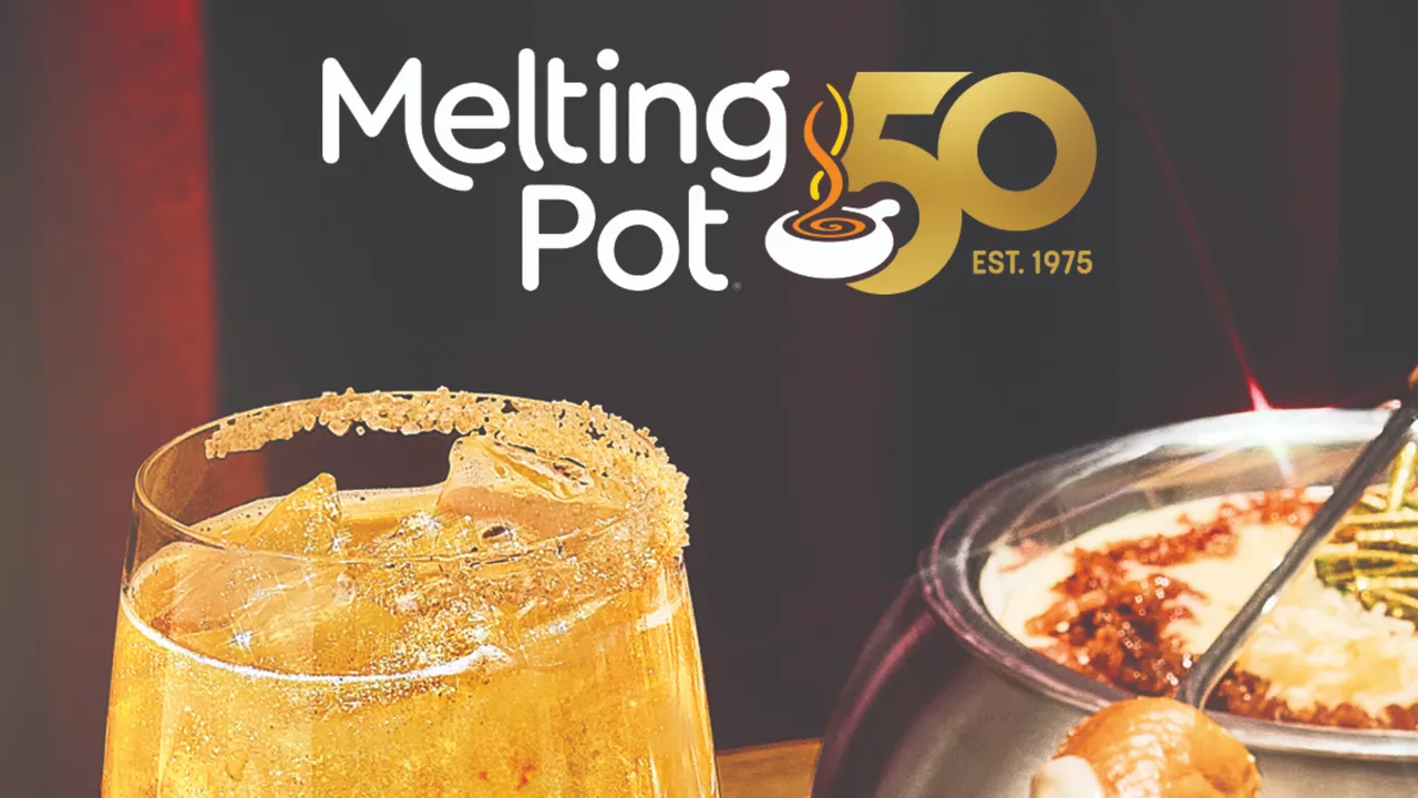 Image of a melting pot franchise food and drink celebration of 50 years anniversary