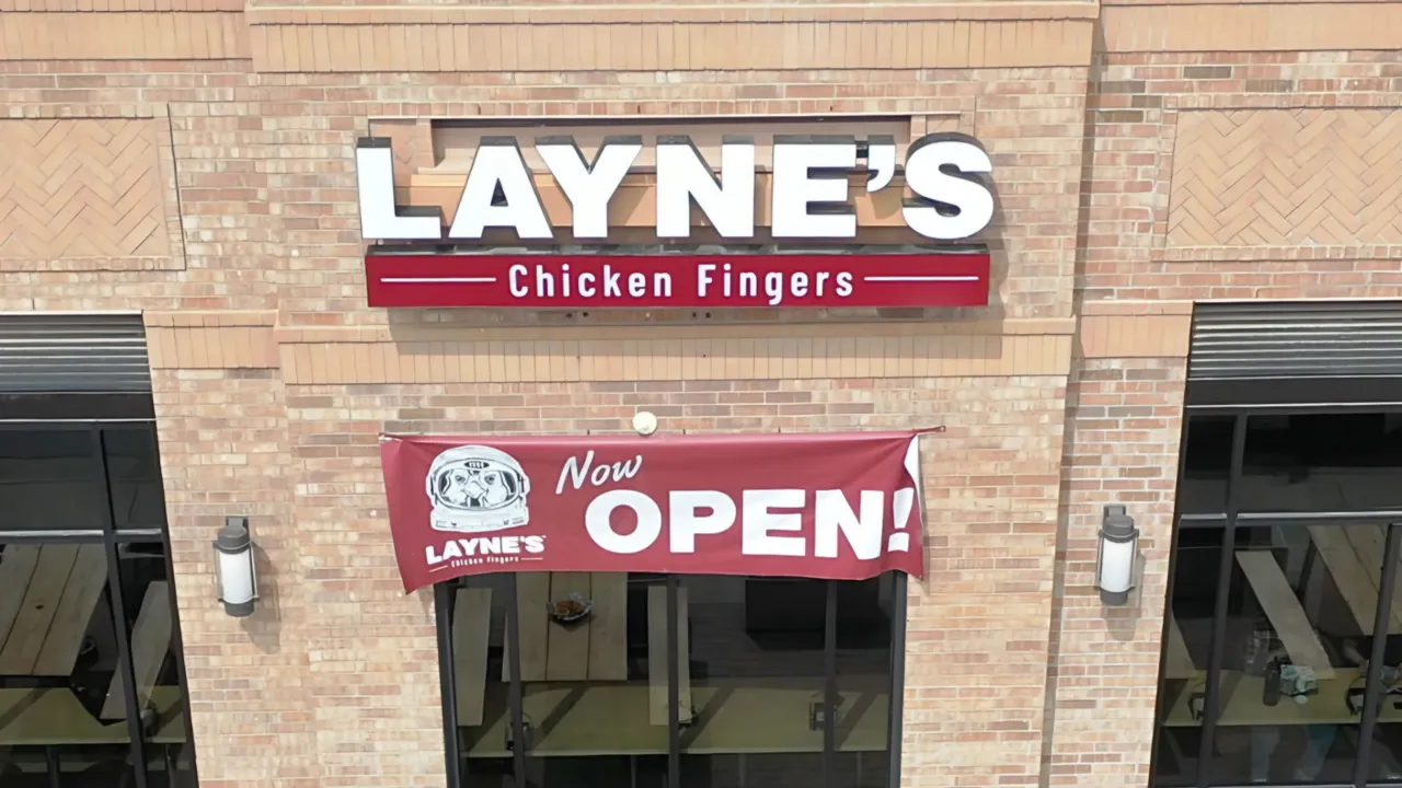 image of a laynes chicke fingers franchise resturaunt building opening