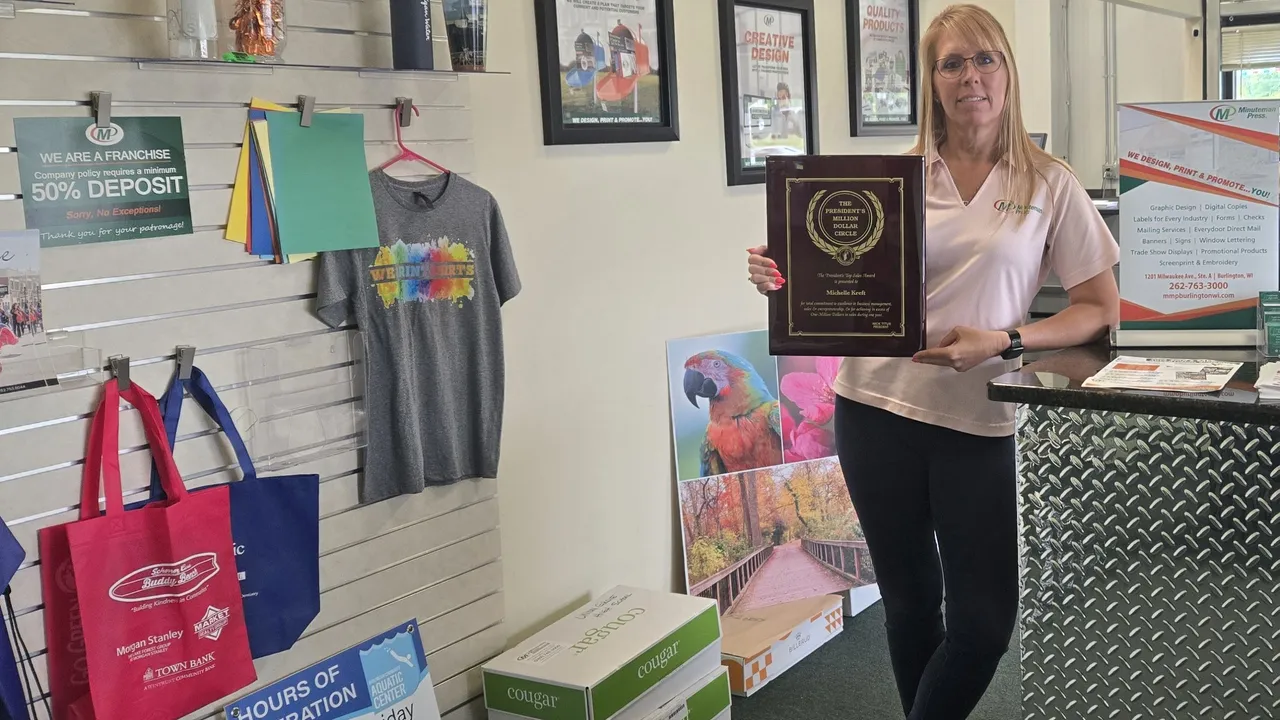 Minuteman Press Franchise Owner & President's Club Member Michelle Kreft, Burlington, WI.