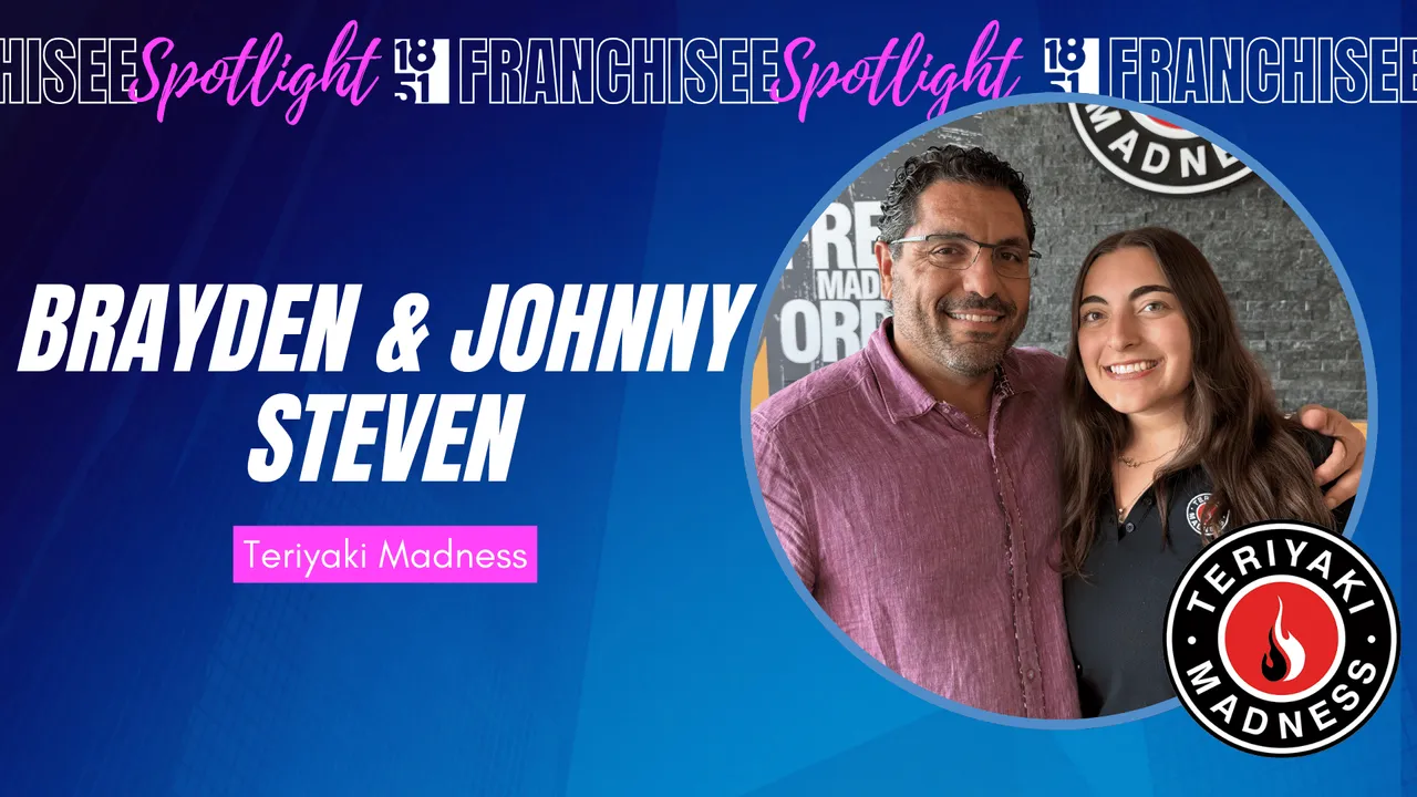 graphic image of an 1851 franchisee spotlight brayden and johnny steven of teriyaki madness