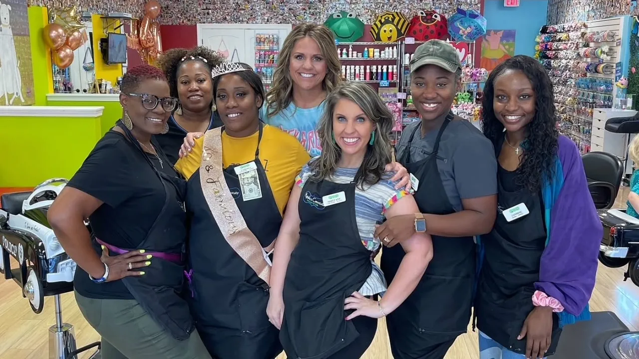 Image of pigtails and crewcuts employees