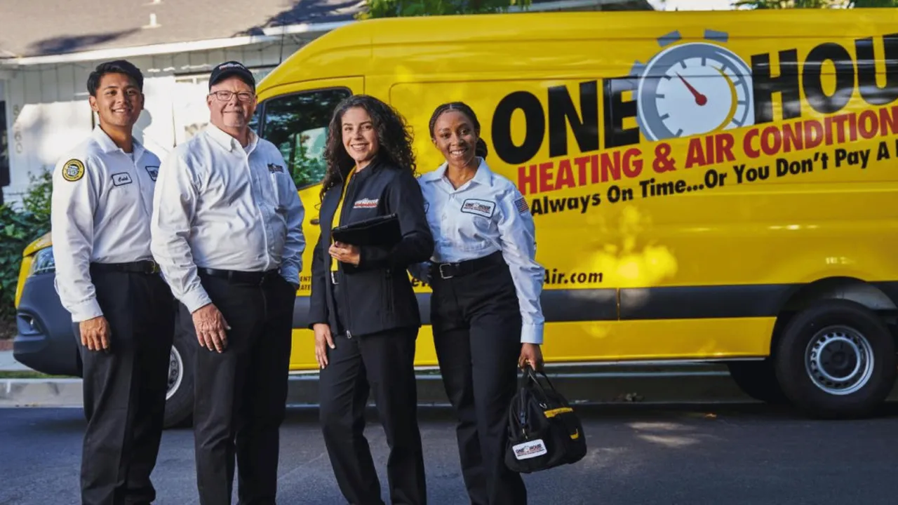 image of team of employees and franchisees at one hour heating and air conditioning