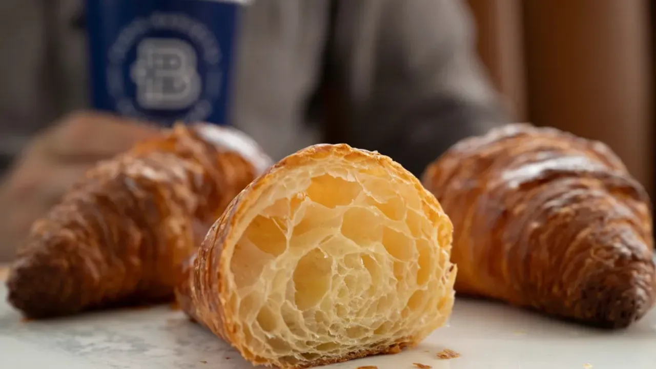 Photo of cross section of Paris Baguette croissant