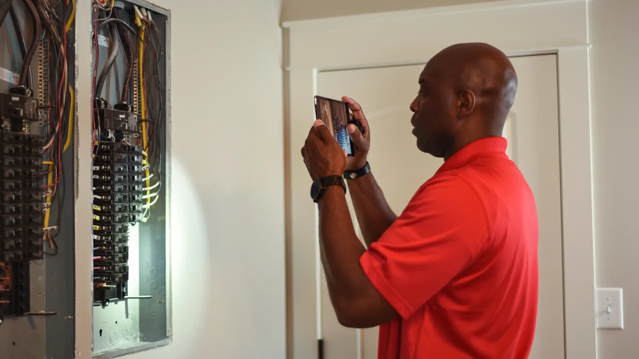 Photo of HomeTeam inspector in red polo