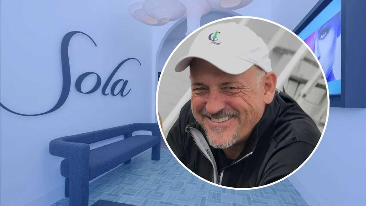 Design with Sola Salons logo and photo of Steve Breuner