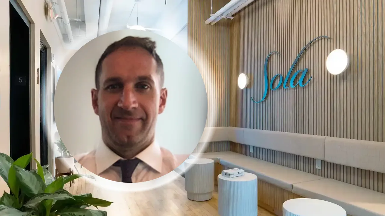 Design with Karl Baumert headshot and photo of Sola Salons space