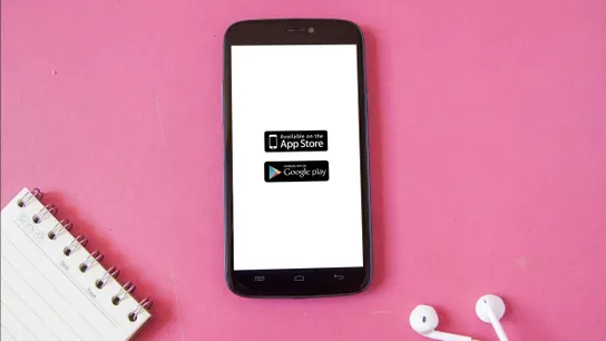 App store and Google Play on a phone
