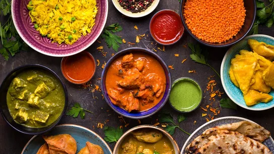 Indian food curry up now