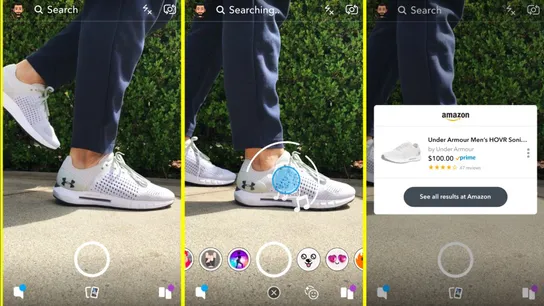 Snapchat, Amazon, Snap Inc., in-app shopping, photo-based shopping