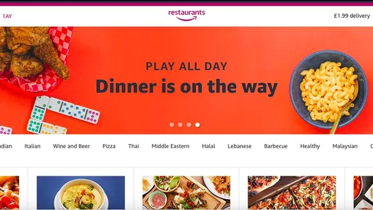 Amazon Restaurants UK, Amazon restaurant delivery service, London, Uber Eats
