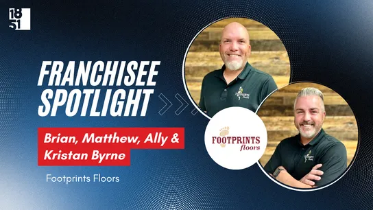 Franchisee Spotlight: Brian, Matthew, Ally & Kristan Byrne of Footprints Floors with logo and photos