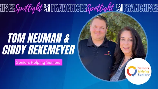 franchisee spotlight graphic with photo of Tom Neuman and Cindy Rekemeyer