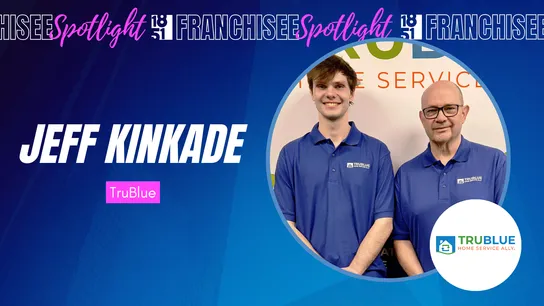 graphic image of a franchisee spotlight jeff kinkade of trublue home service ally