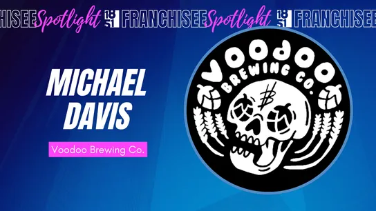 graphic image of a franchisee spotlight michael davis of voodoo brewing co
