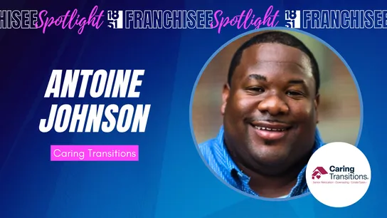 graphic for a spotlight from 1851 franchise featuring antoine johnson from caring transitions