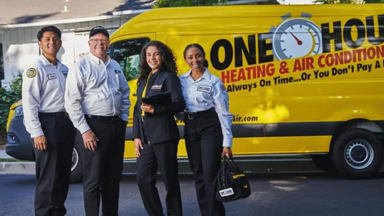 image of team of employees and franchisees at one hour heating and air conditioning