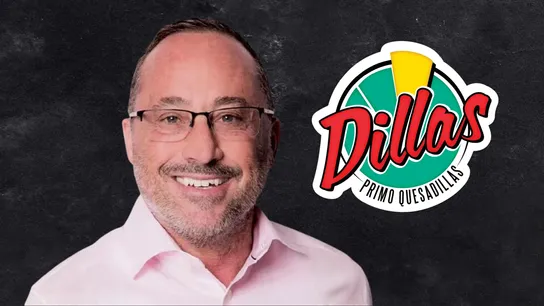Design with photo of Michael Mabry and Dillas Primo Quesadillas logo
