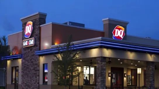 dairy queen franchise sign at night