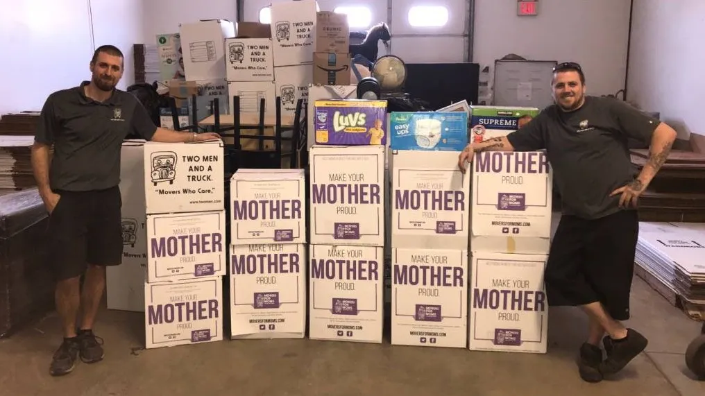 TWO MEN AND A TRUCK Collects Donations for Moms in Honor of Mother's Day