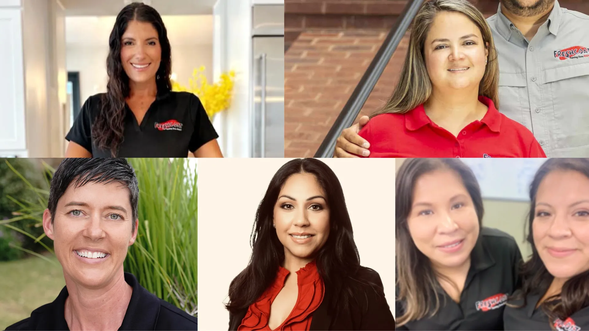 image with photos of six female Fresh Coat franchisees, celebrating Women's History Month