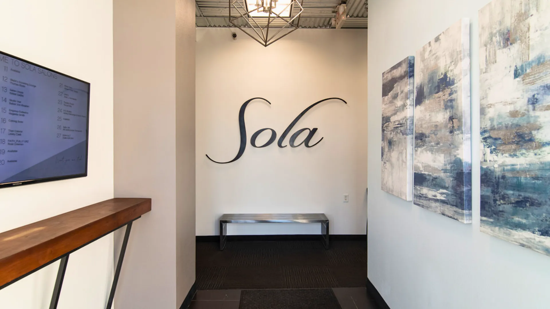 Image of sola salons franchise spa industry interior of a franchise building
