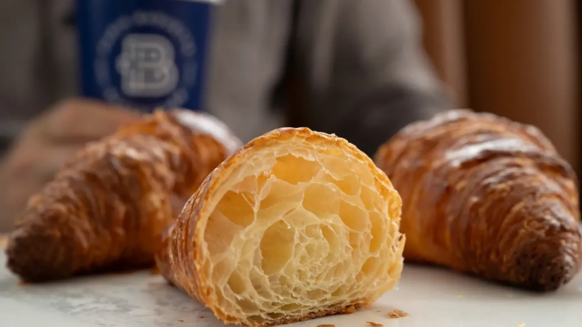 Photo of cross section of Paris Baguette croissant