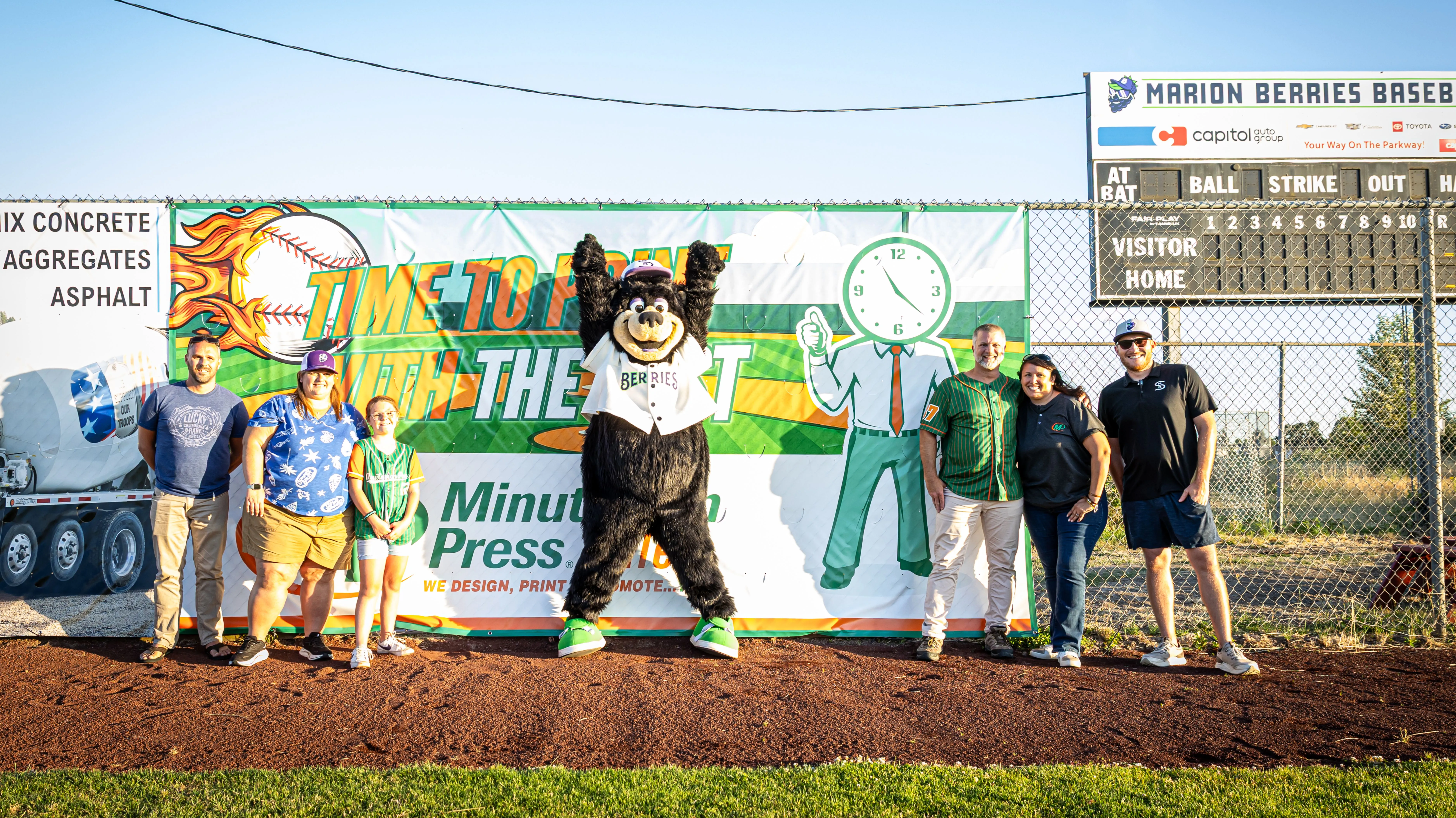 Minuteman Press and Marion Berries day at the ballpark. Photo Credit: Jake DuFault, Marion Berries.