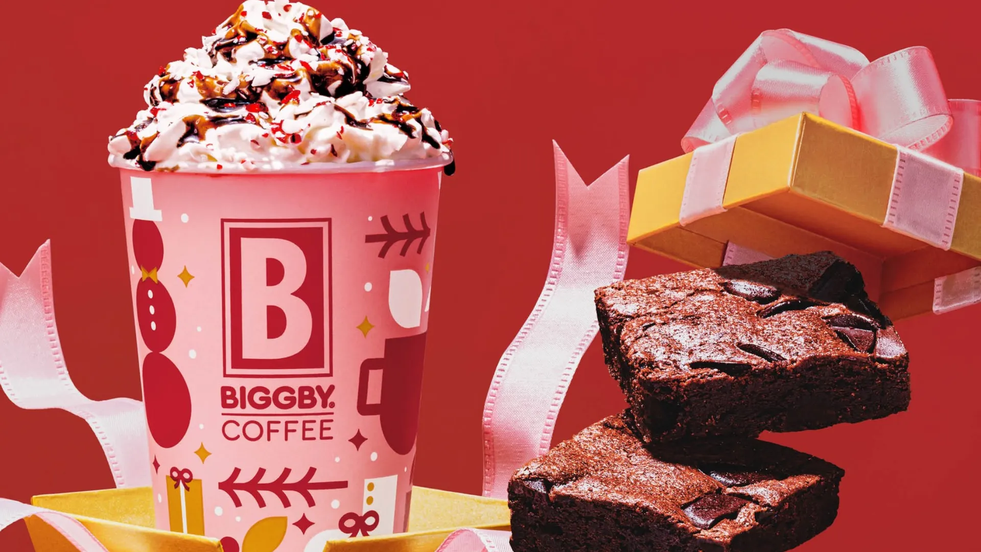 Biggby Coffee food and drink, Christmas seasonal offerings peppermint. brownies