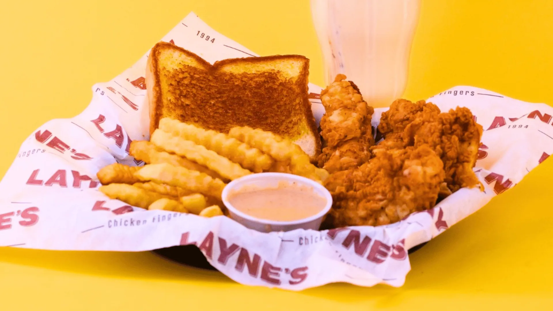 image of laynes chicken the Soon to be Famous™ Texas-based chicken finger franchise