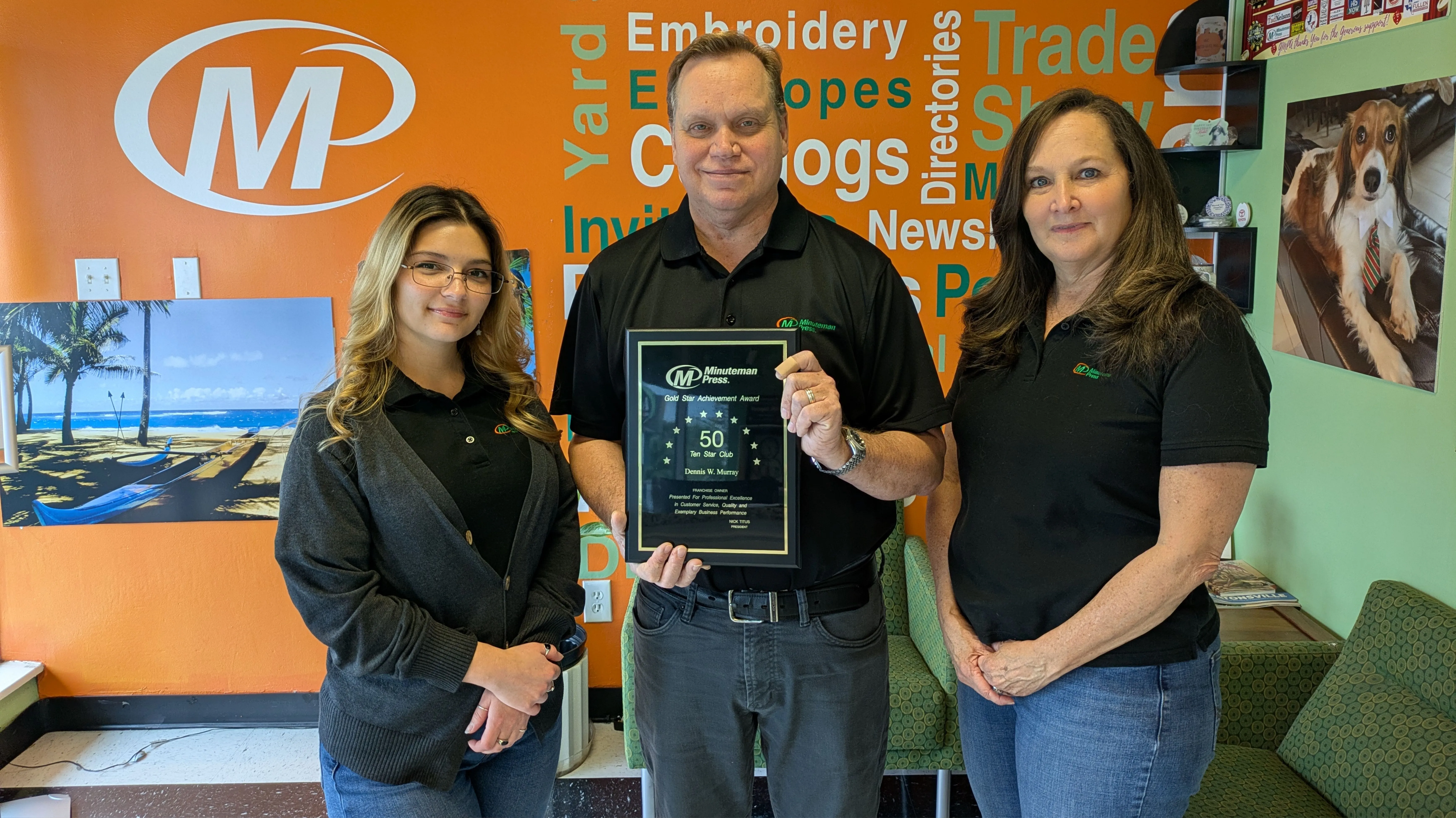 Minuteman Press franchise team, Galveston, Texas.
